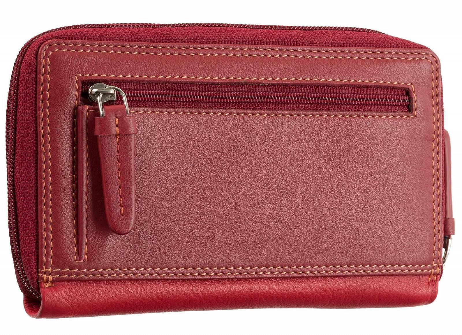 Кожаный кошелек на молнии VISCONTI Rainbow Collection RB98b Aruba RFID Blocking, Kрасный/разноцветный, фото №3