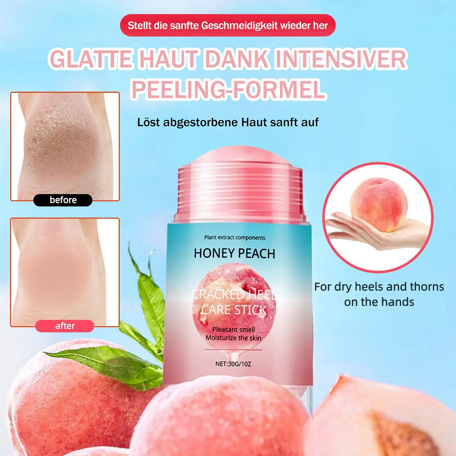 Крем для ног Beauty Peach Urea Cream 60% для потрескавшихся пяток и сухой кожи, фото №2