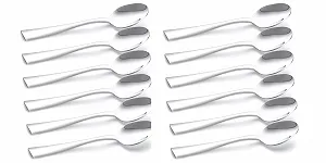 Кофейные ложки, упаковка 12 штук, Premium чайные ложки, ложки для эспрессо, десертные ложки, полированные вручную, можно мыть в посудомоечной машине, нержавеющая сталь, длина 135 см - Фото 1