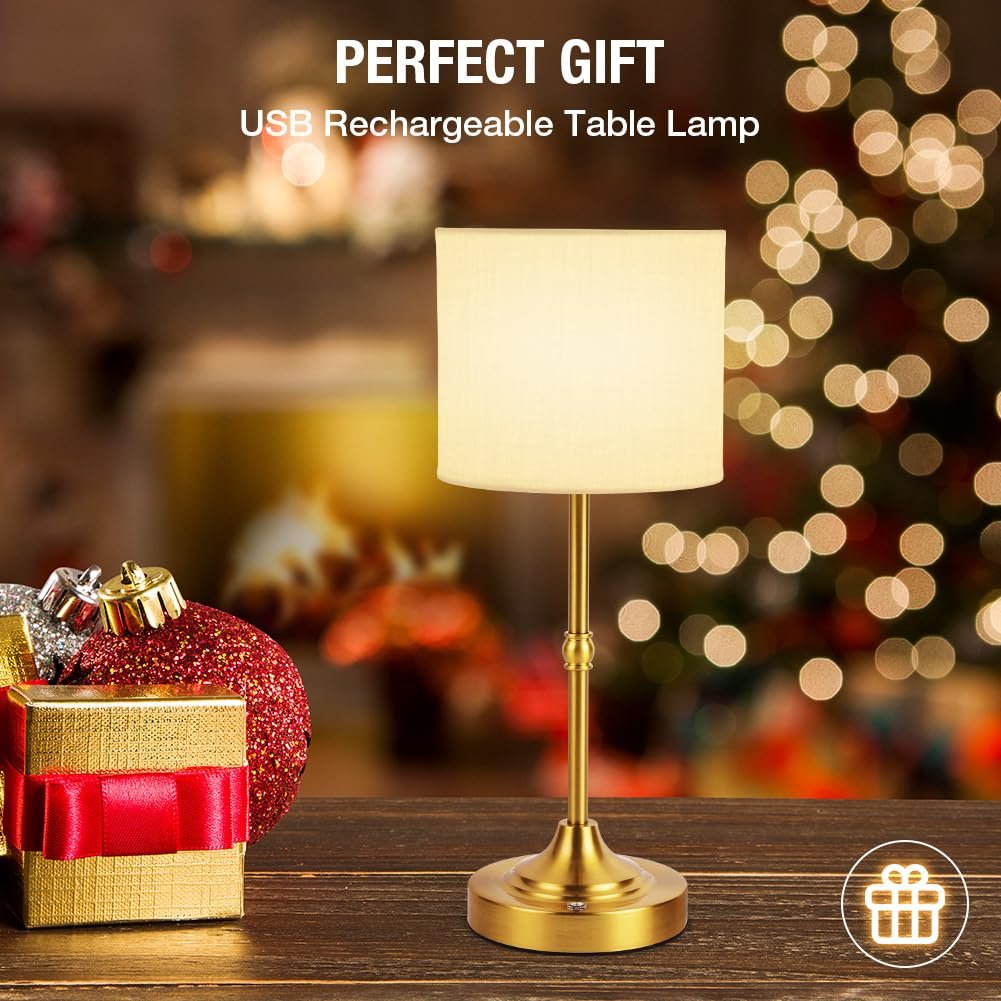 Настільна лампа Vicloon LED Бездротова 5200 mAh USB-C Латунь, фото №7