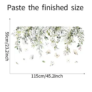 Наклейка на стіну HGDESIGN Green Plant Leaves XXL (2 листи 30 x 90 см) synthetic.ua - Фото 1