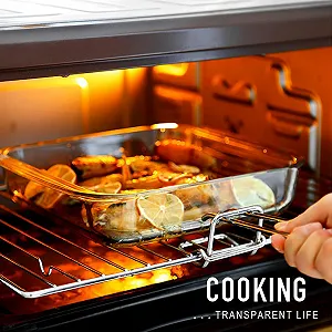 Форма для выпекания Стеклянная квадратная 24.6 x 21.8 x 5.1 см термостойкая до 400 °C synthetic.ua - Фото 1