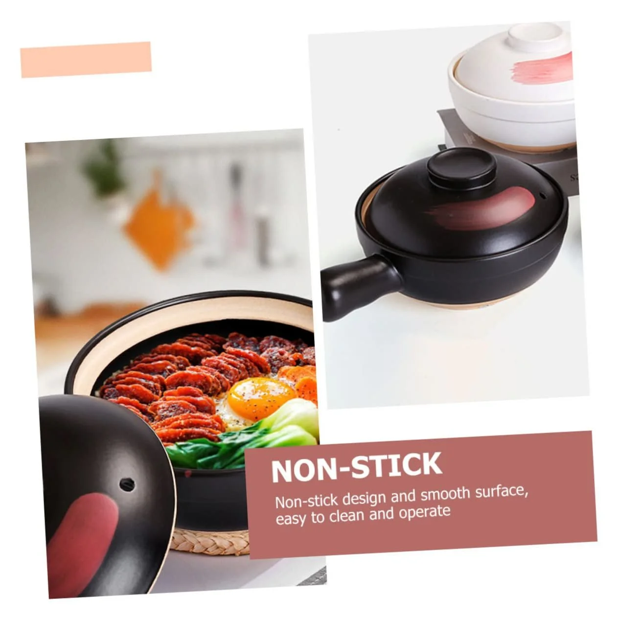 Кастрюля INOOMP песчаная малая для газовых плит антипригарная с ручкой энергосберегающая, фото №6