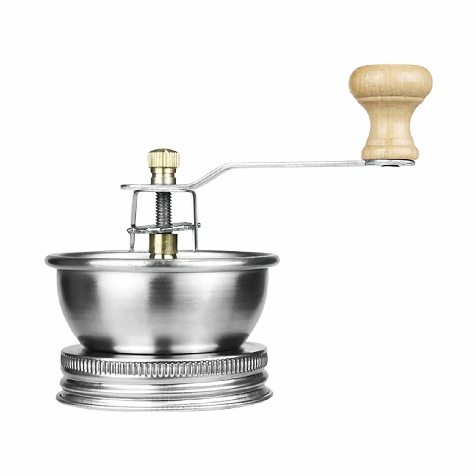 Ручна кавомолка Bricklayer Jar, ручна , насадка з нержавіючої сталі, ручка з ручним приводом, інструмент для кавових зерен, ідеально підходить для приготування в подорожах і використання на кухні, нержавіюча сталь, фото №1