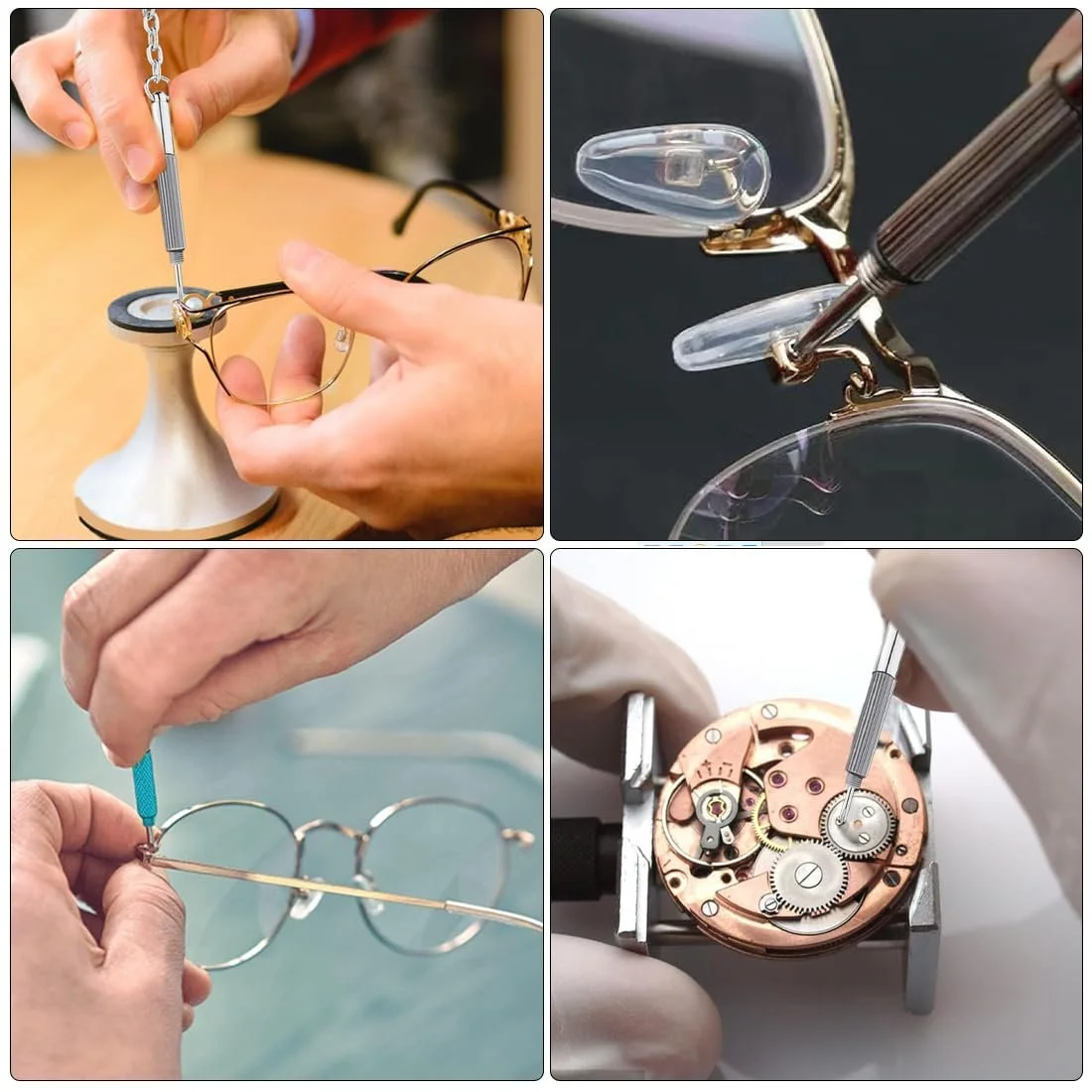 Викрутка набор KGDUYC 3 в 1 з нержавіючої сталі для ремонту окулярів, ювелірних виробів і годинників, фото №6