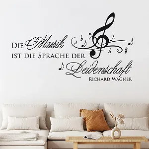 Наклейка на стіну GRAZDesign 070 Music is the Language of Passion 102 x 57 см Чорний - Фото 1