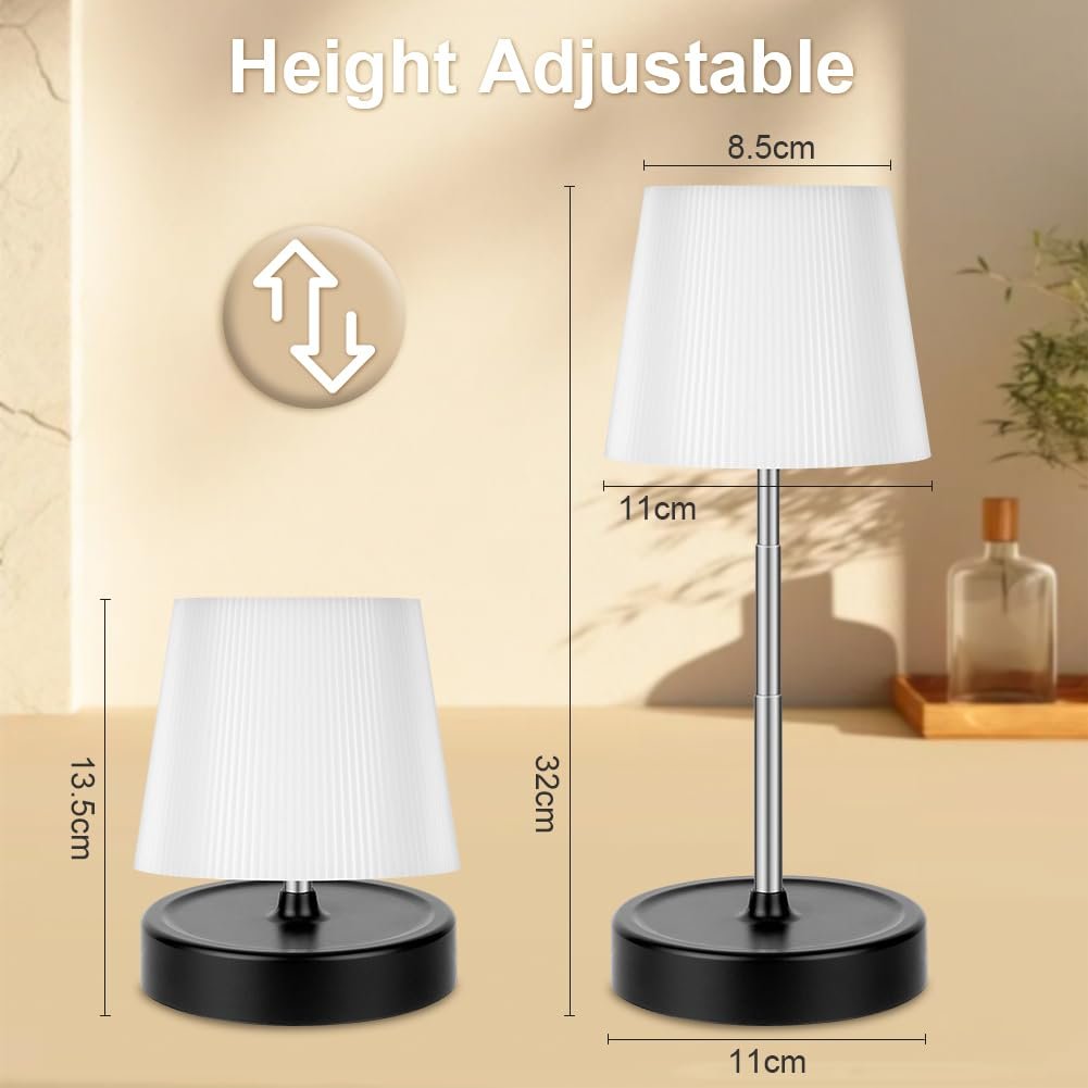 Світлодіодна настільна лампа HOTUT бездротова сенсорна регульована за висотою 16 кольорів RGB USB-C, фото №2