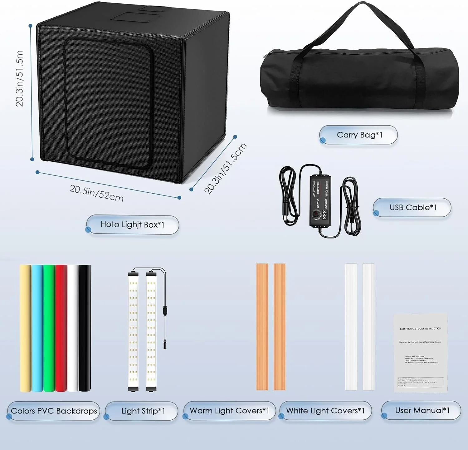 Фотобокс Sunowl 50см / CRI 95+ / 6 фонів / Чорний, фото №6 Фотобокс Sunowl 50см / CRI 95+ / 6 фонів / Чорний, фото №6