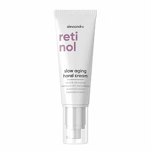 Крем для рук alessandro Retinol Slow Aging - Насыщенный крем для рук с ретинолом и ниацинамидом - Разглаживает и восстанавливает - Для зрелой и поврежденной кожи - Быстро впитывается - Веганский - 50 мл - Фото 1