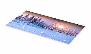 Постер Зимний рассвет в горном лесу 120 x 60 см Глянцевый synthetic.ua - Фото 1