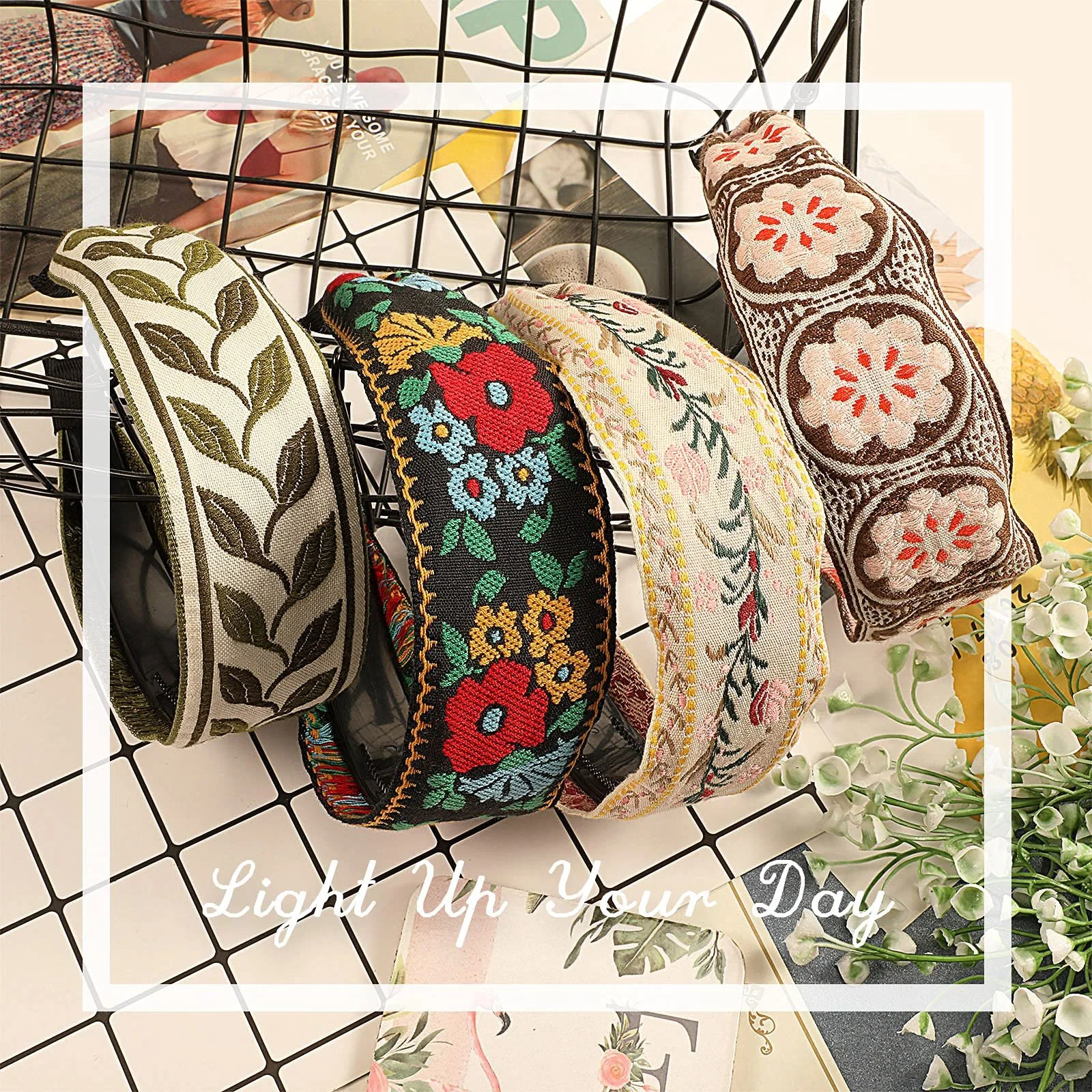 Обруч на голову Богемна Вишивка Квіти, фото №5