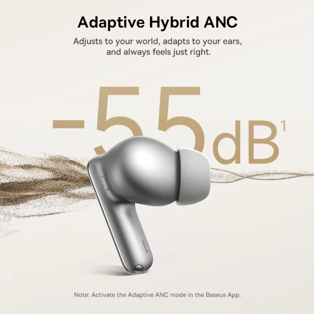 Навушники Baseus Bowie MP1 Hi-Res LDAC ANC -55dB 6-Mic Black, фото №3 Навушники Baseus Bowie MP1 Hi-Res LDAC ANC -55dB 6-Mic Black, фото №3