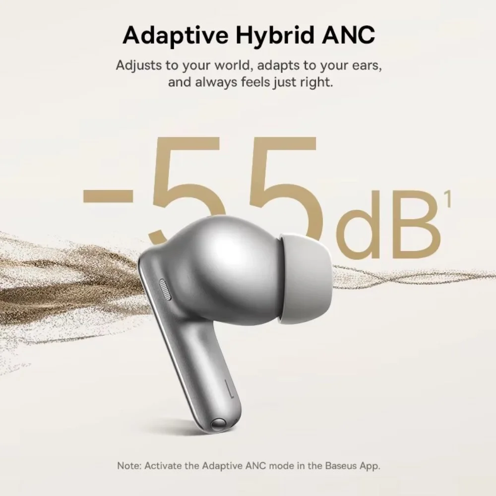 Наушники Baseus Bowie MP1 Hi-Res LDAC ANC -55dB 6-Mic Black, фото №3