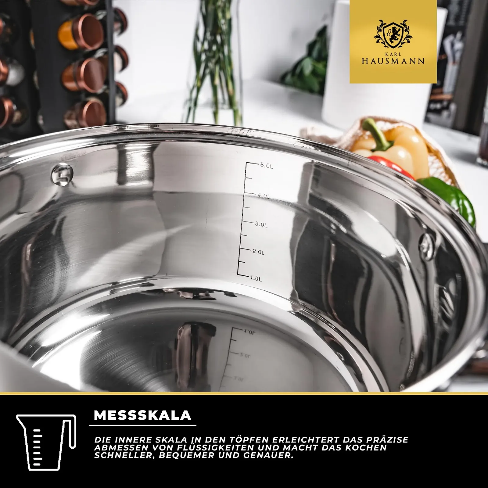 Каструля KARL HAUSMANN Нержавіюча сталь 1,6 л, Діаметр 16 см, Сріблястий, фото №7 Каструля KARL HAUSMANN Нержавіюча сталь 1,6 л, Діаметр 16 см, Сріблястий, фото №7