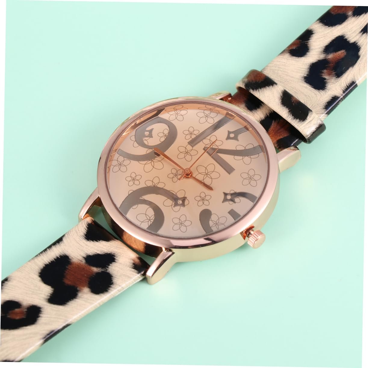 Жіночий годинник Круглий OATIPHO Кварцовий годинник Леопардовий, фото №5