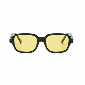 Солнцезащитные очки овальные ретро ESALIA Желтые градиентные прозрачные линзы для мужчин и женщин synthetic.ua - Фото 1