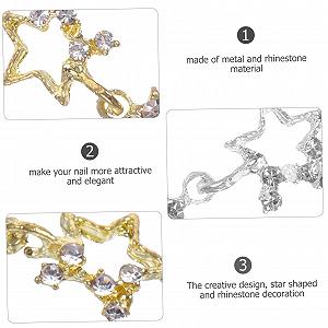 Украшение для ногтей Металл, 30 шт, в форме звезды, со стразами synthetic.ua - Фото 1