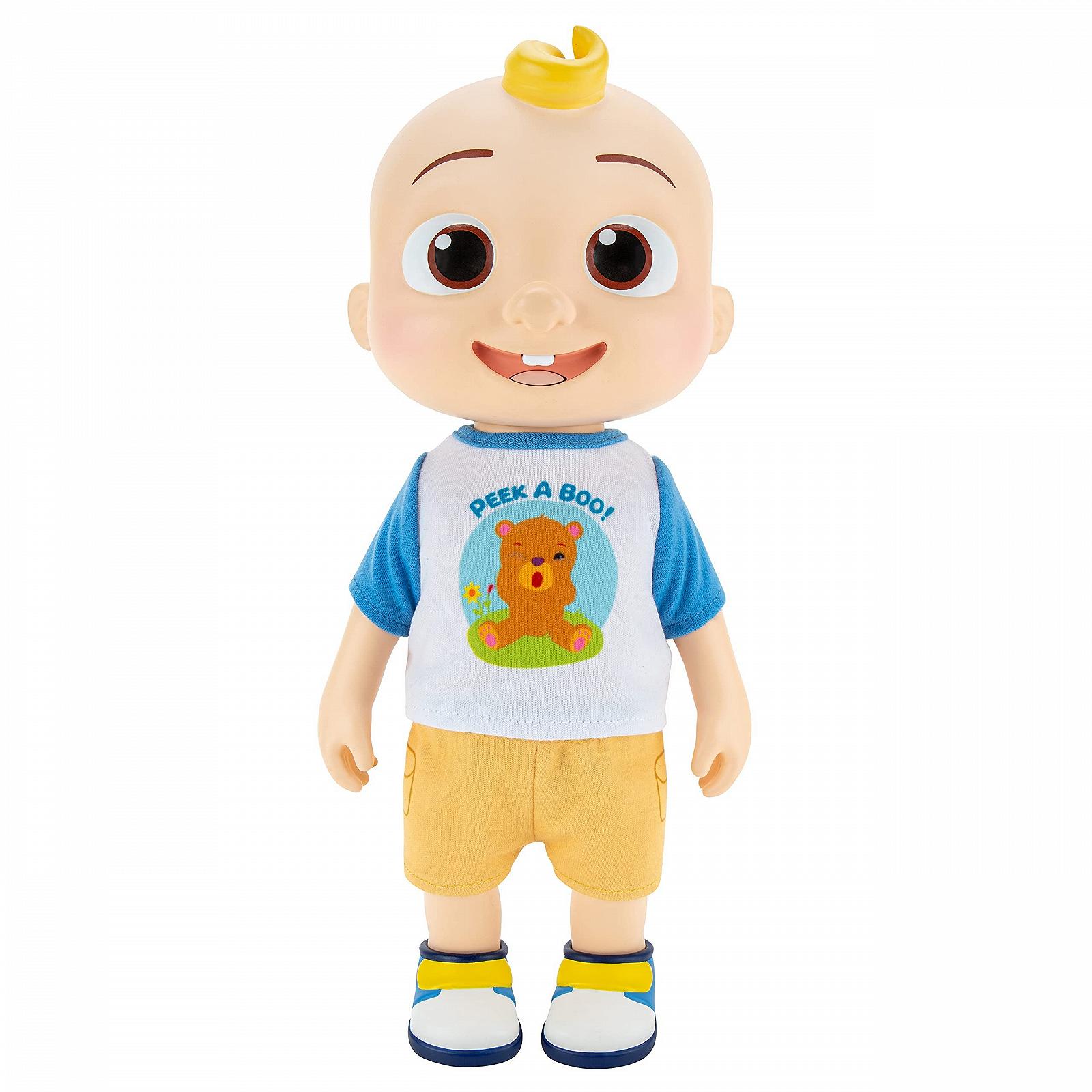 Кукла CoComelon Deluxe Interactive JJ Doll с футболкой, шортами, парой обуви, миской гороха, ложкой, фото №2 Кукла CoComelon Deluxe Interactive JJ Doll с футболкой, шортами, парой обуви, миской гороха, ложкой, фото №2