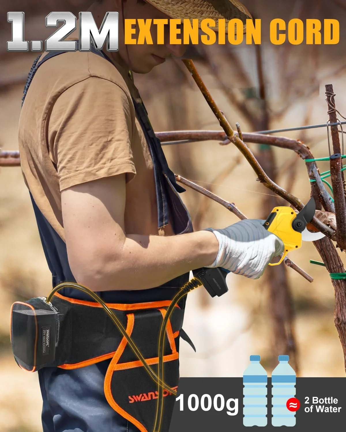 Секатор акумуляторний SWANSOFT PRU45-PLUS, 45 мм 25 V 1150 W, фото №5