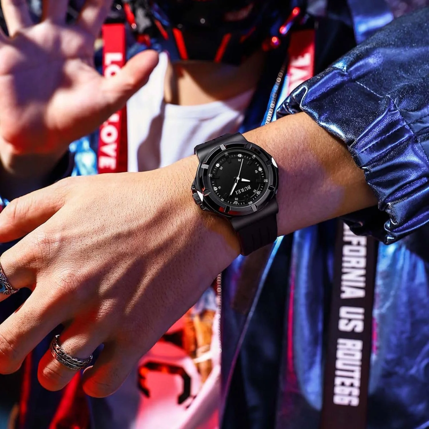 Часы BUREI Мужские Модный Геометрический Дизайн Кварцевые Наручные Часы Мужские Силиконовые Водонепроницаемые Спортивные Классические Модные Мужские Часы Подарок для Мужчин, фото №6 Часы BUREI Мужские Модный Геометрический Дизайн Кварцевые Наручные Часы Мужские Силиконовые Водонепроницаемые Спортивные Классические Модные Мужские Часы Подарок для Мужчин, фото №6