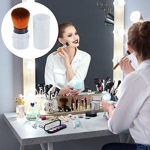 Кисть для макияжа Beaupretty Kabuki выдвижная для румян, для скул, для основы, многофункциональная, для растушевки, телескопическая, для хайлайтера, мраморная, портативная, для рассыпчатой пудры, синяя synthetic.ua - Фото 1