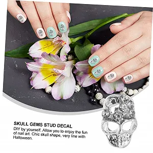 Череп, металлические украшения для ногтей со стразами для маникюра и DIY проектов, 40 шт. synthetic.ua - Фото 1
