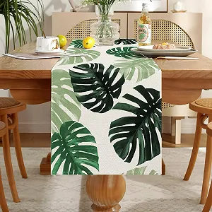 Купити Ранер для столу Monstera Leaves Plants Green 40 x 140 см - Фото 1 Ранер для столу Monstera Leaves Plants Green 40 x 140 см - Фото 1