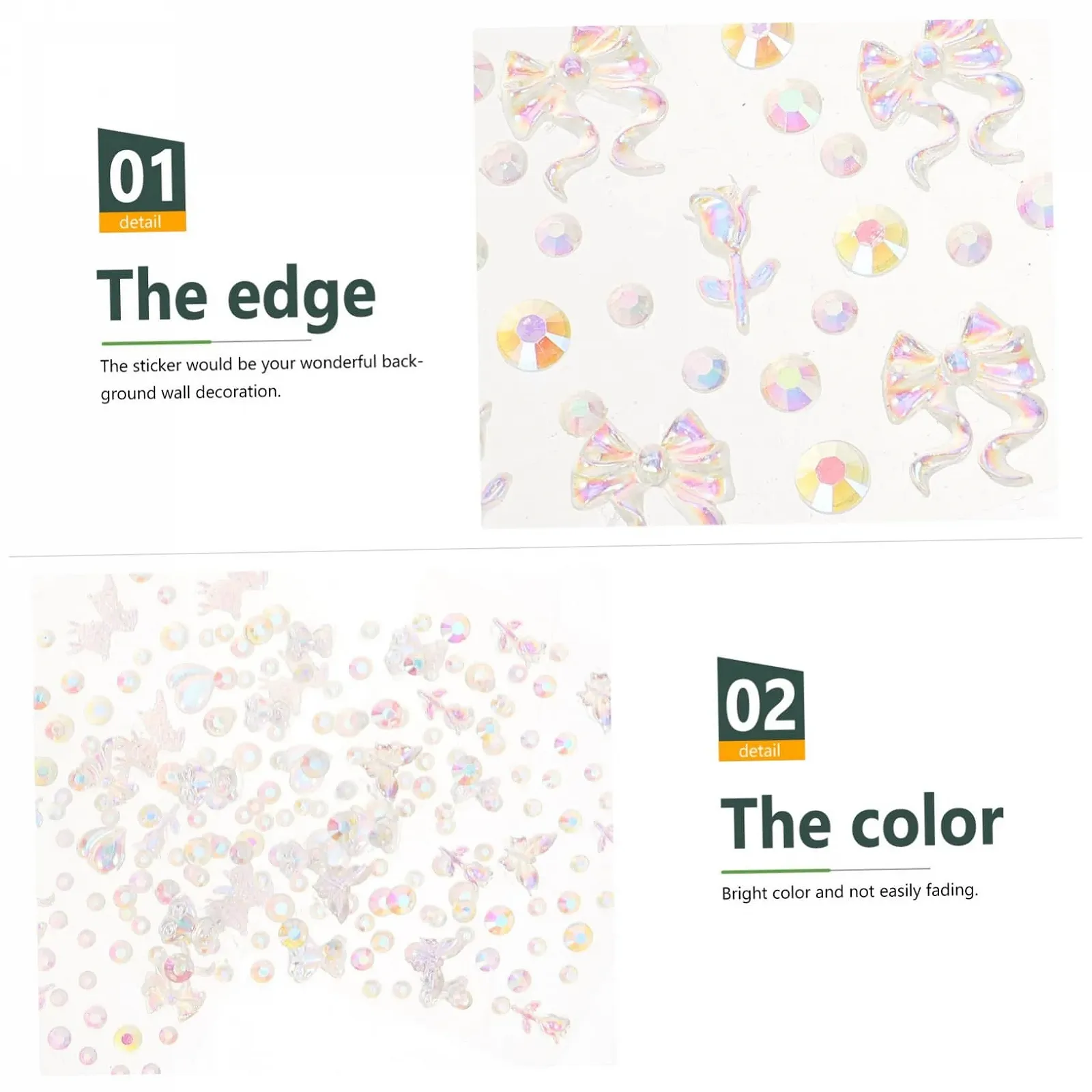 Украшения для ногтей PLAFOPE 4 лепестка, разные дизайны, стразы и жемчуг для творческого маникюра, разные виды, прочные, фото №9