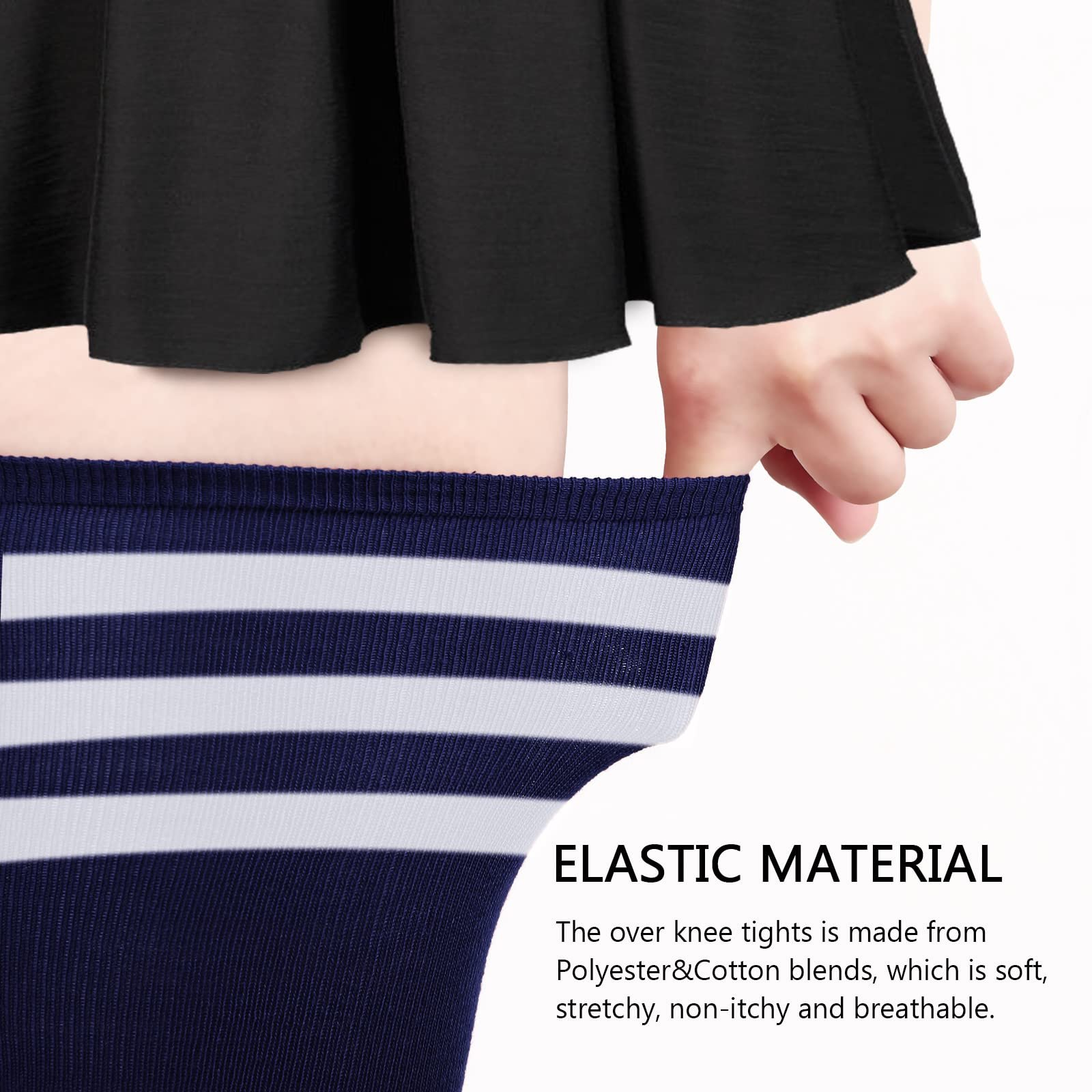 Женские носки DRESHOW Extra Long Over Knee полосатые, фото №2