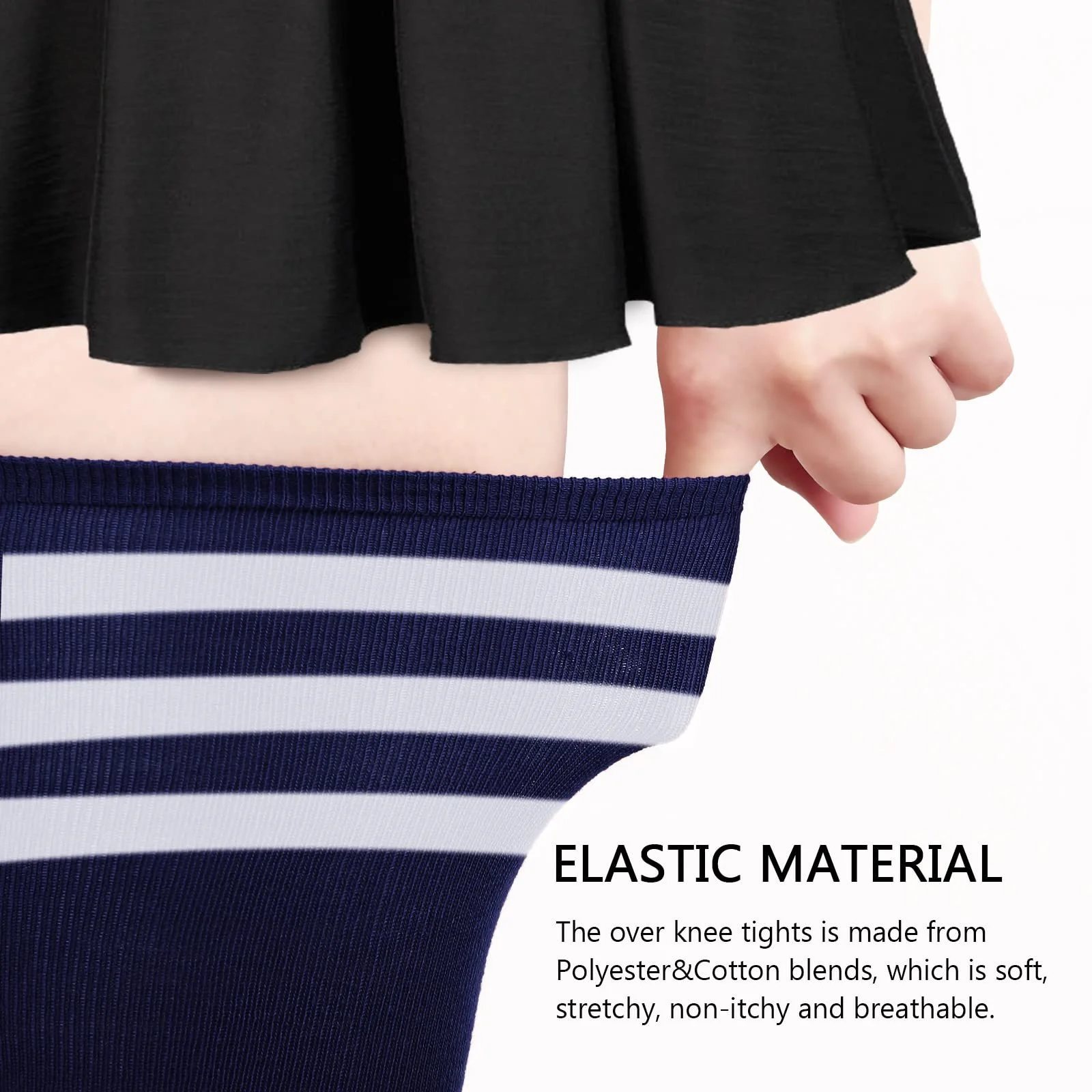 Женские носки DRESHOW Extra Long Over Knee полосатые, фото №2