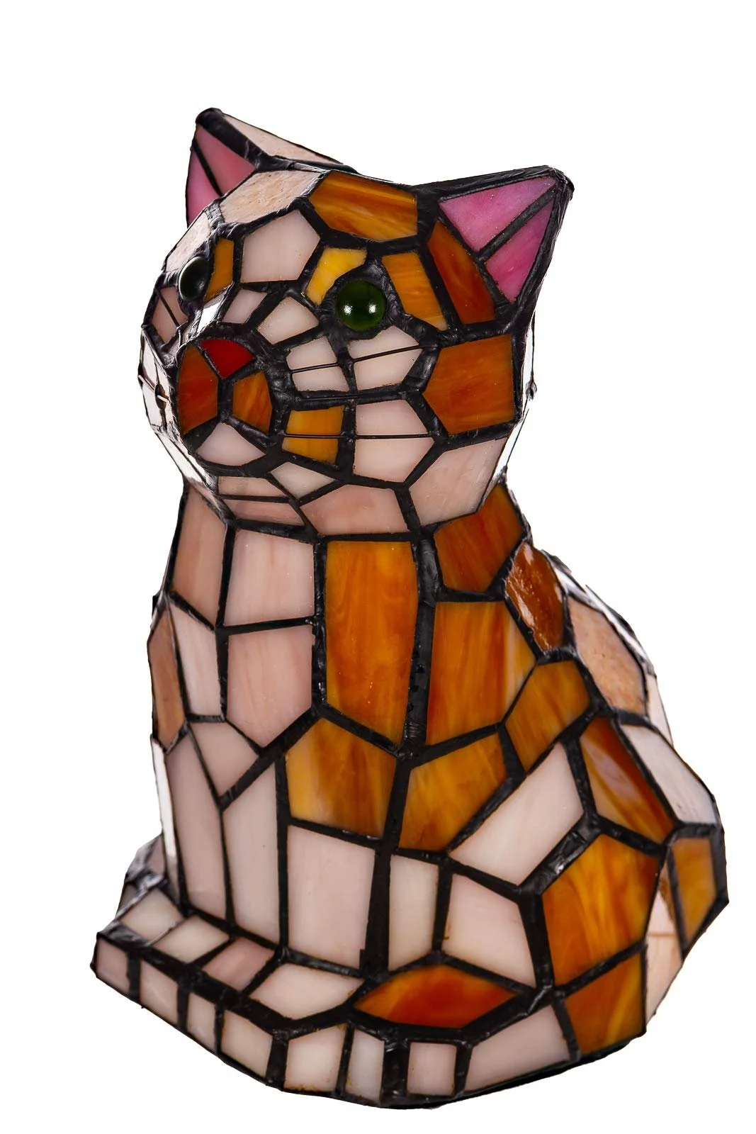 Настільна лампа-фігурка Birendy Tiff101 Кіт у стилі Тіффані, фото №4