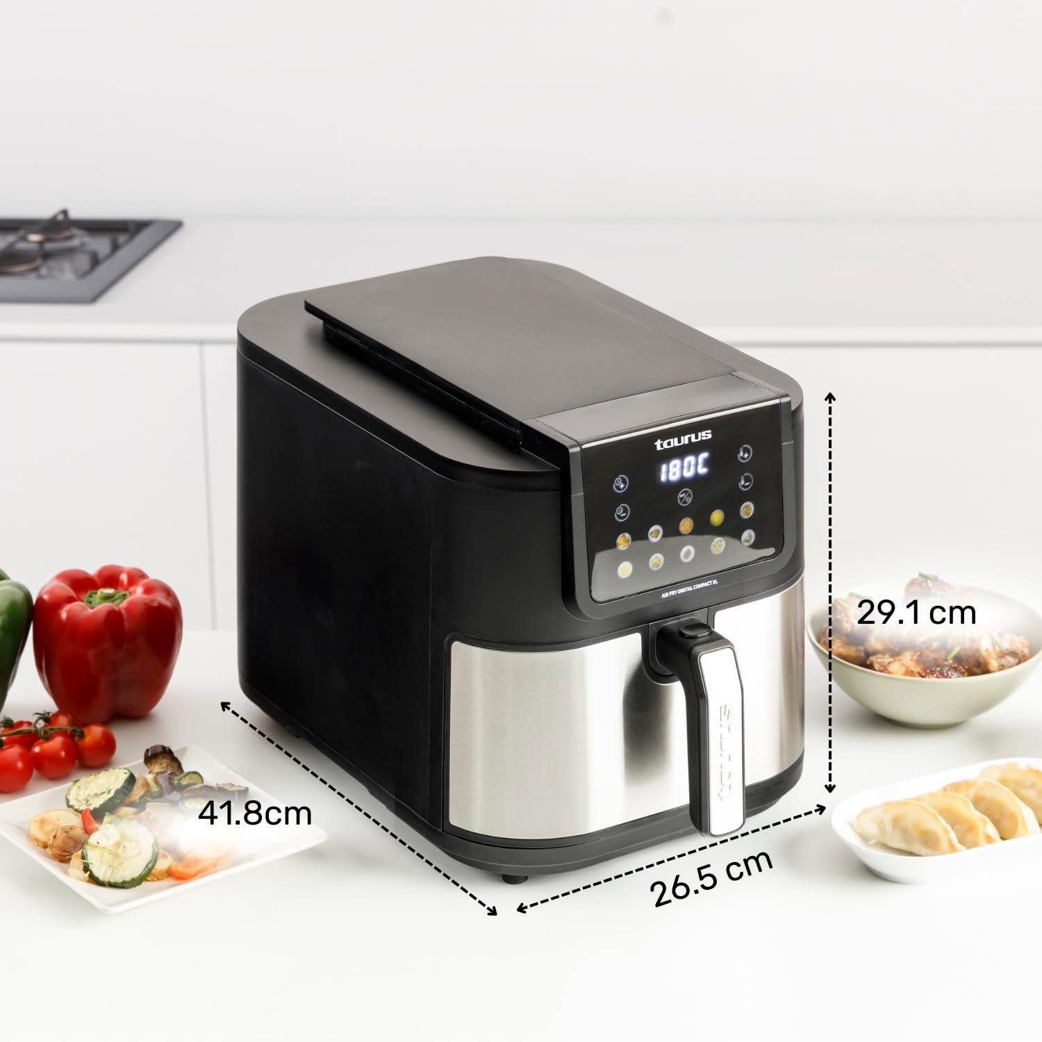 Мультипіч Taurus Air Fry Digital Compact XL 1700W 8L 8 програм без BPA Чорний, фото №7 Мультипіч Taurus Air Fry Digital Compact XL 1700W 8L 8 програм без BPA Чорний, фото №7