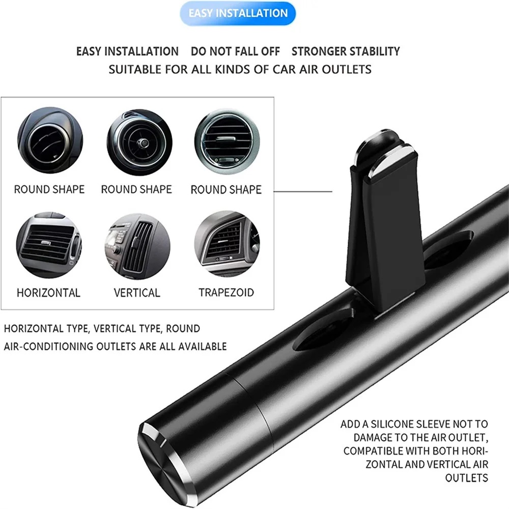 Ароматизатор в автомобиль LanXin освежитель воздуха машину 3 сменных картриджей Черный, фото №4