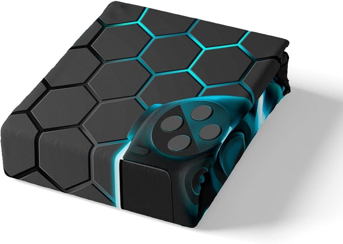 Комплект постільної білизни Gamer 135 x 200 см, Відеоігри, Геймпад, Геометричний, Стільниковий, з 1 наволочкою, фото №3