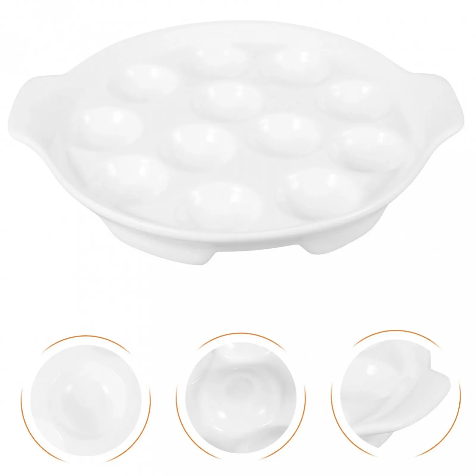 Форма для запекания керамическая на 12 лунок для улиток с ручками белая, фото №8