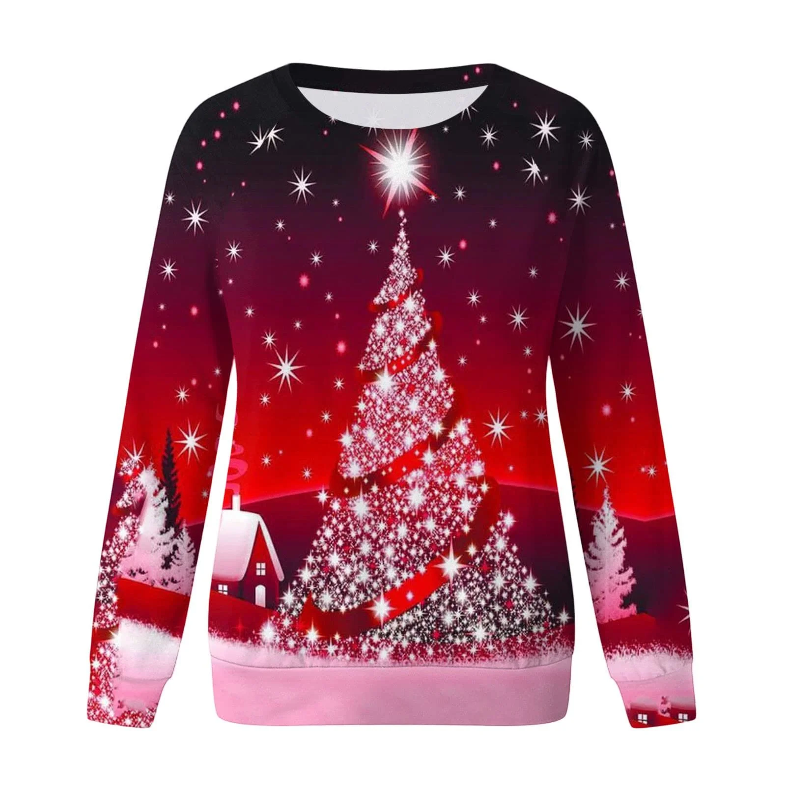 Рождественский свитшот Женский Рождественский джемпер Рождественская кофта с длинными рукавами Рождественская рубашка с рождественским мотивом 3D Рождественская блузка Рождественский джемпер Рождественский топ с круглым вырезом, фото №4
