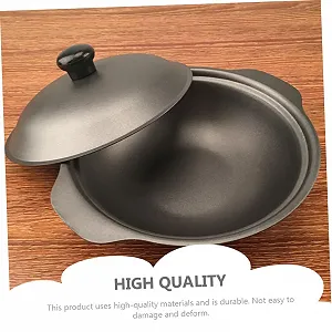 Глиняный горшок VALICLUD 22 cm термостойкий с крышкой, эргономичная ручка synthetic.ua - Фото 1