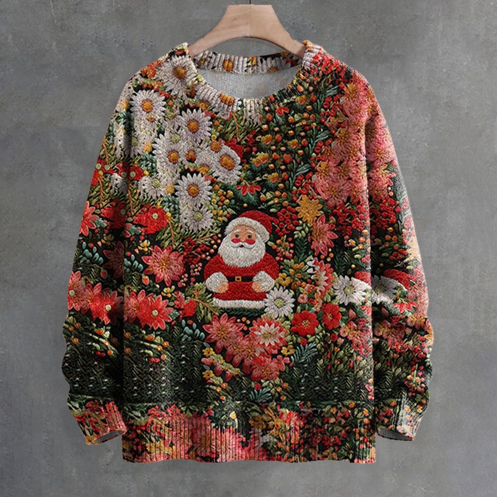 Рождественский джемпер Qixiu для женщин, рождественский вязаный джемпер с Сантой, семейный рождественский джемпер, свитшот со снеговиком, длинные рождественские топы, фото №2