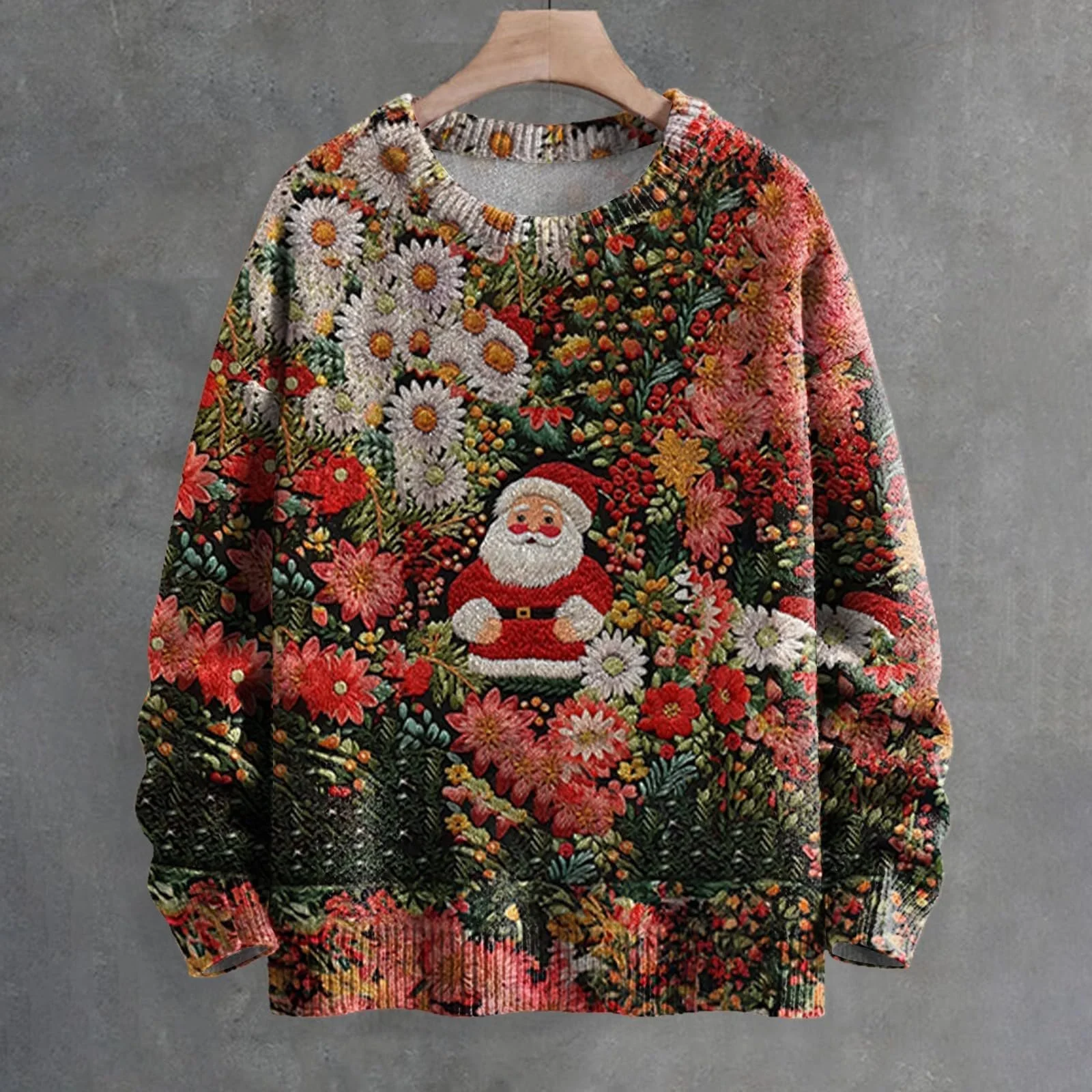 Рождественский джемпер Qixiu для женщин, рождественский вязаный джемпер с Сантой, семейный рождественский джемпер, свитшот со снеговиком, длинные рождественские топы, фото №2