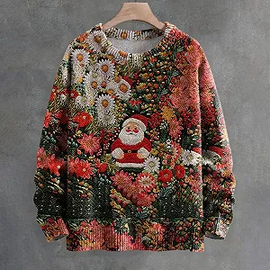 Рождественский джемпер Qixiu для женщин, рождественский вязаный джемпер с Сантой, семейный рождественский джемпер, свитшот со снеговиком, длинные рождественские топы synthetic.ua - Фото 1