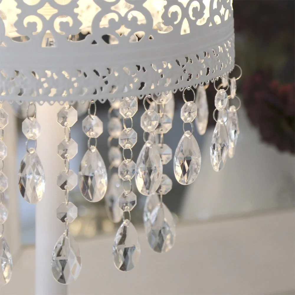 Настільна лампа Marrakech Oriental Crystals Metal E27 Wired White, фото №3