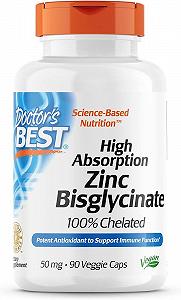 Бисглицинат цинка Doctor's Best High Absorption Zinc Bisglycinate 100 Chelated 50 mg 90 Veggie Caps - Фото 1