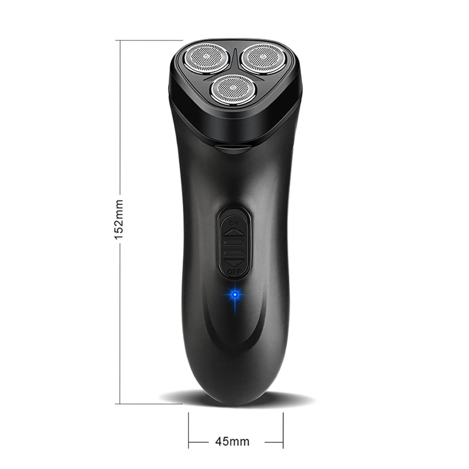 Електробритва USB 3 в 1 з відкидним тримером Чорна, фото №2