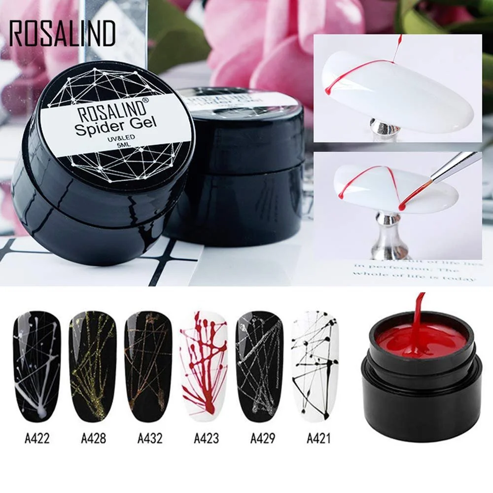 Гель-лак Rosalind Spider, набір з 6 шт. x 5 мл, з УФ-блискітками, фото №2