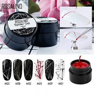 Гель-лак Rosalind Spider, набір з 6 шт. x 5 мл, з УФ-блискітками synthetic.ua - Фото 1