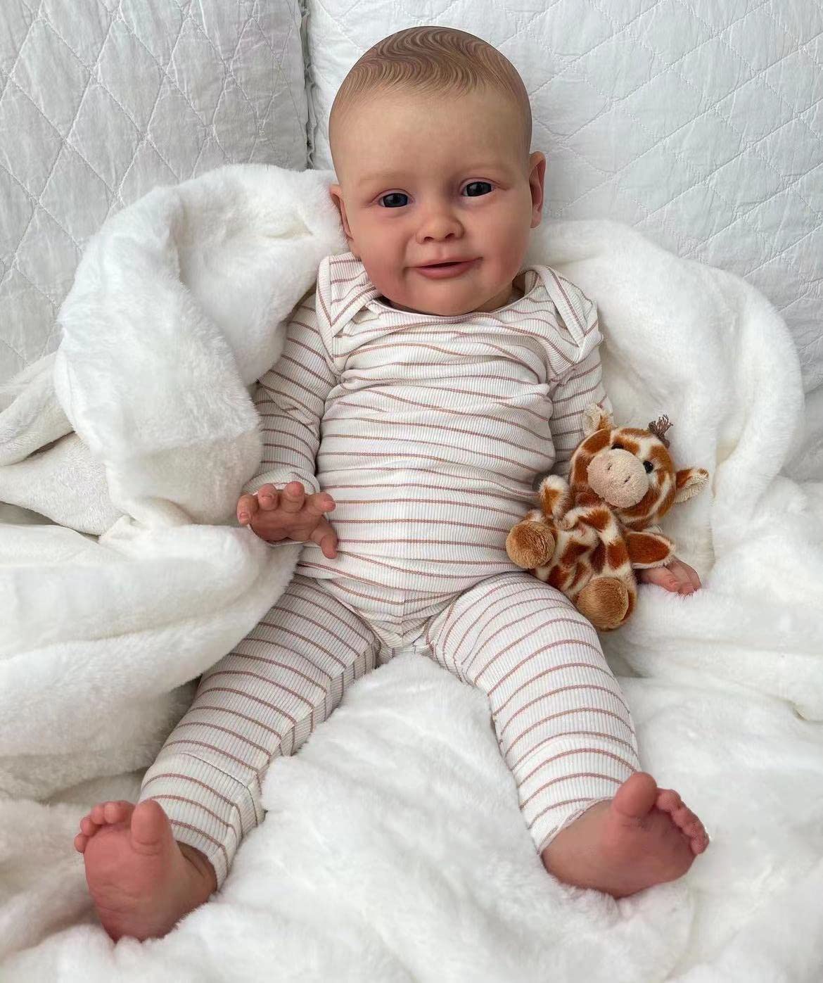 Лялька Zero pam Lifelike Reborn Doll Хлопчик 24 Дюйми Реалістична Усміхнена Новороджена Лялька Кремнієва, фото №2