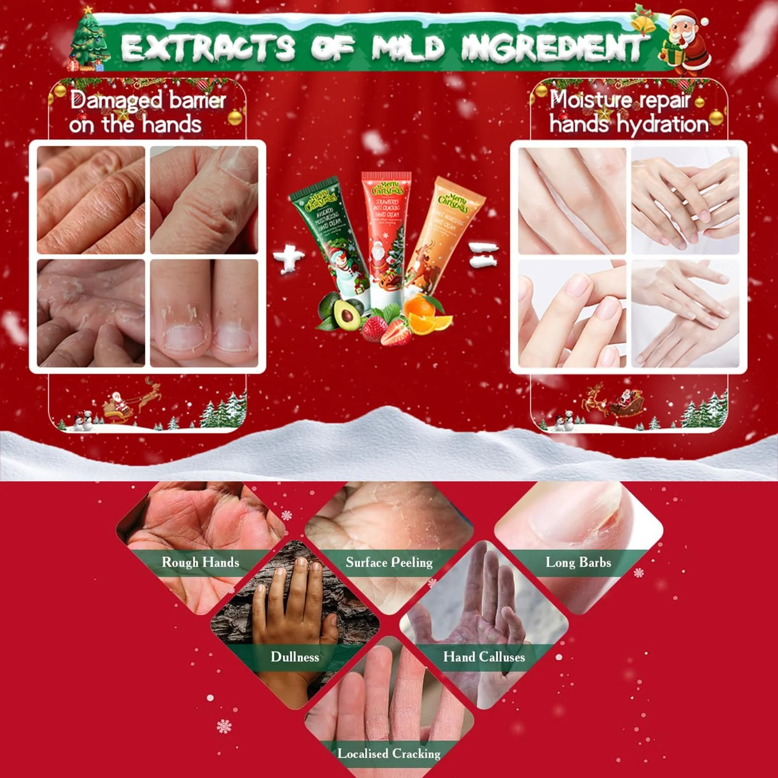 Набір Різдвяних Кремів для Рук, Міні-набір, 5 шт, фото №4