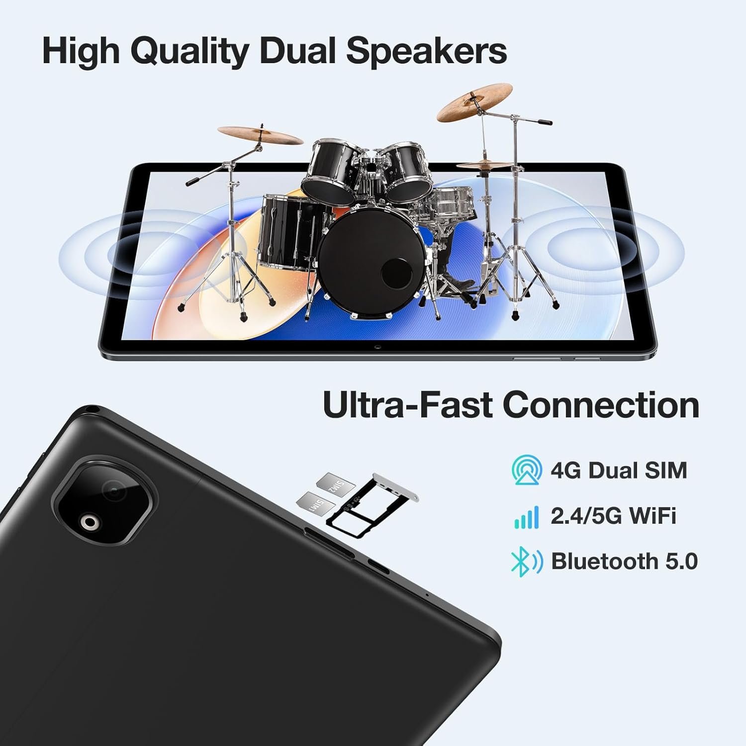 Планшет 11" Full HD Doogee T30E 4+5/128Gb 4G 2-SIM 8 ядер Android 14 8000 mAh Black, фото №8