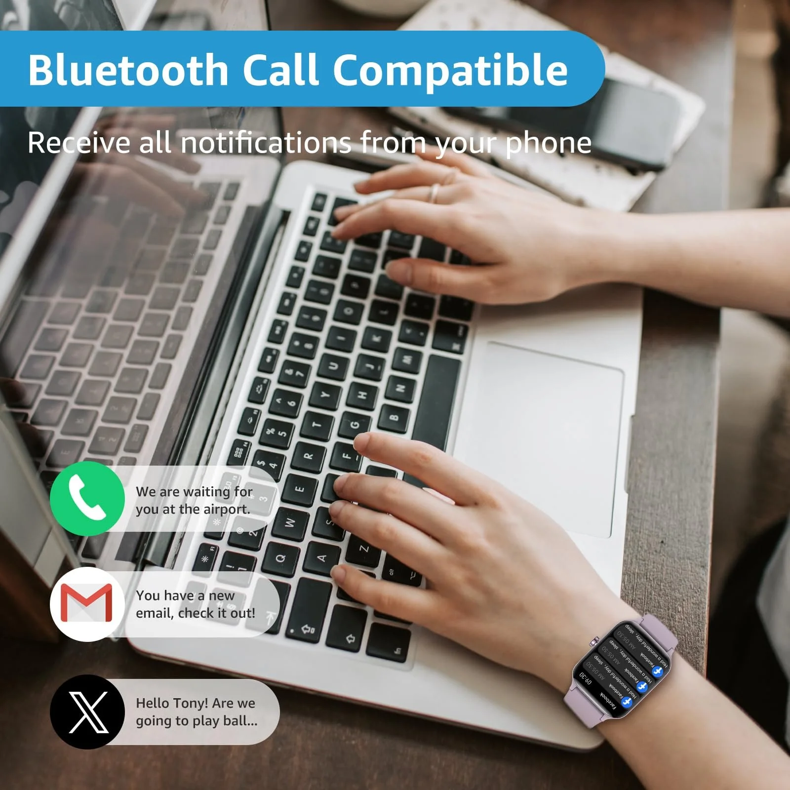 Смартгодинник для чоловіків та жінок з функцією відповіді/здійснення дзвінків, фото №5