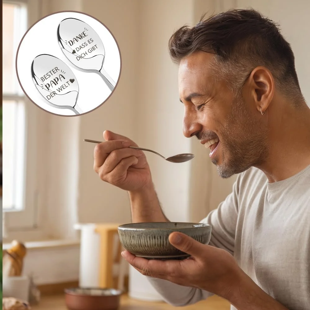 Набір з 2 кавових ложок з гравіюванням, фото №3